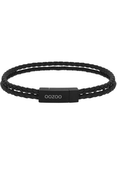 Βραχιόλι OOZOO Black Leather από Ατσάλι SB-1059-195