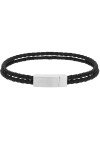 Βραχιόλι OOZOO Black Leather από Ατσάλι SB-1103-195