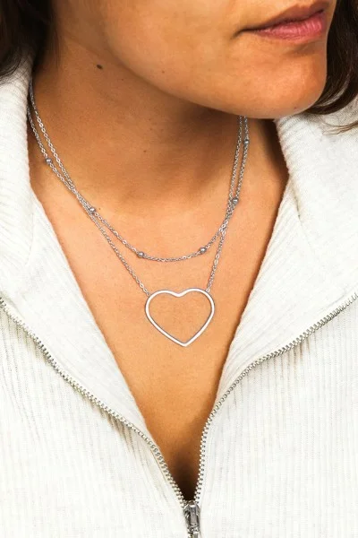 Κολιέ OOZOO από Ατσάλι Heart SN-2027