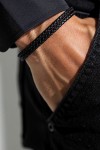 Βραχιόλι OOZOO Black Leather από Ατσάλι SB-1103-195