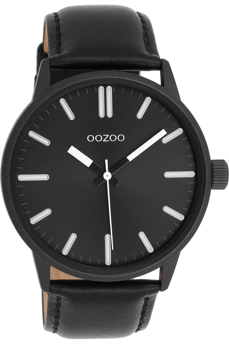 OOZOO Timepieces Black Leather Strap 45mm C11404