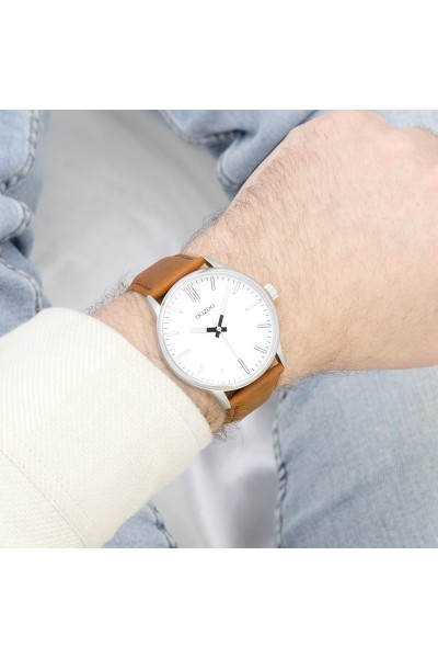 OOZOO Timepieces Brown Leather Strap 45mm C11513