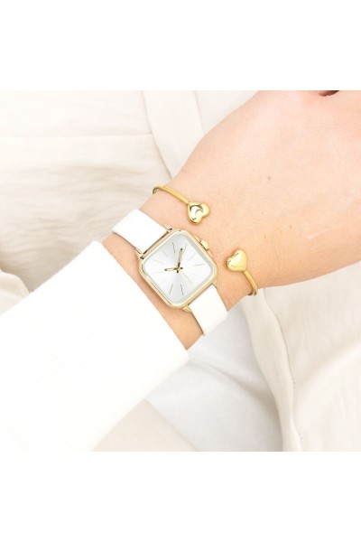 OOZOO Timepieces White Leather Strap C11665