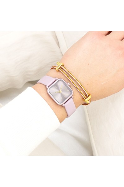 OOZOO Timepieces Pink Leather Strap C11667