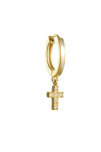 Σκουλαρίκι Μονό Χρυσό 9Κ Freedom Cross