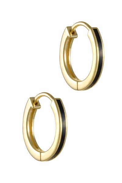 Σκουλαρίκι Χρυσό 9Κ Κρίκος Τετράγωνος Σμάλτο