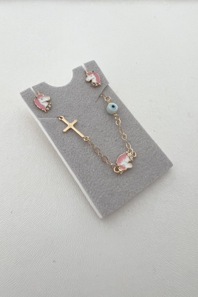 Σκουλαρίκι Χρυσό 9Κ Μονόκερος