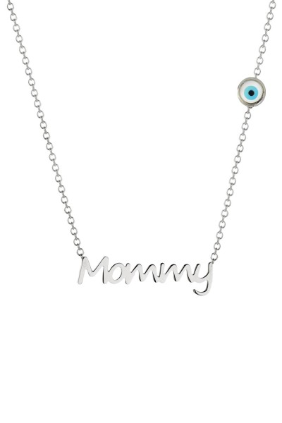 Κολιέ Λευκόχρυσο 9Κ Mommy Ματάκι
