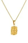 Κρεμαστό Κωνσταντινάτο Χρυσό 9Κ Διπλής Όψης Ορθογώνιο