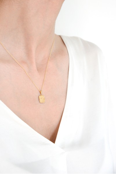 Κρεμαστό Κωνσταντινάτο Χρυσό 9Κ Διπλής Όψης Ορθογώνιο