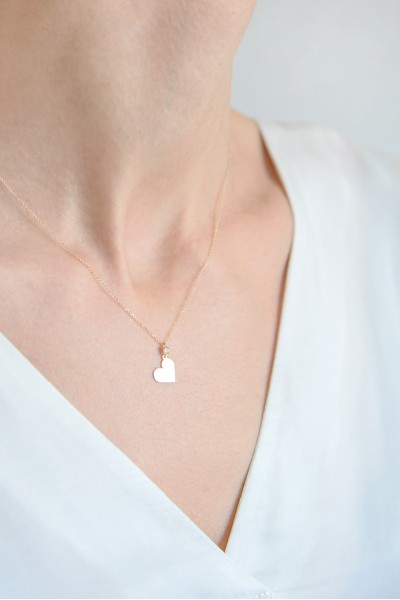 Κολιέ Χρυσό 9Κ Καρδιά Λουστρέ