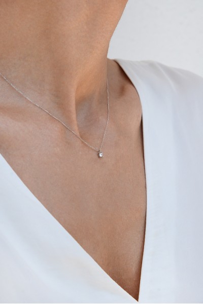 Κολιέ Λευκόχρυσο 9Κ Απλό