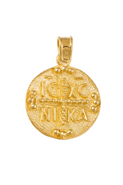 Κρεμαστό Κωνσταντινάτο Βυζαντινό Χρυσό 9Κ Elite XL 22mm