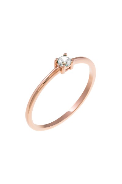 Δαχτυλίδι Ροζ Χρυσό 9Κ Simple Dot