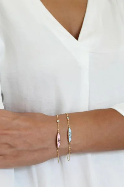 Βραχιόλι Χρυσό 9Κ Κωνσταντινάτο Γαλάζιο