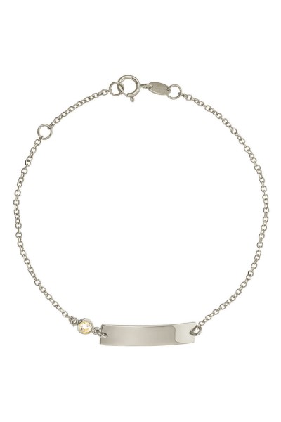 Βραχιόλι Λευκόχρυσο 9Κ Ταυτότητα Label It