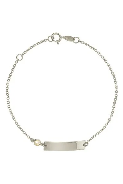 Βραχιόλι Λευκόχρυσο 9Κ Ταυτότητα Label It