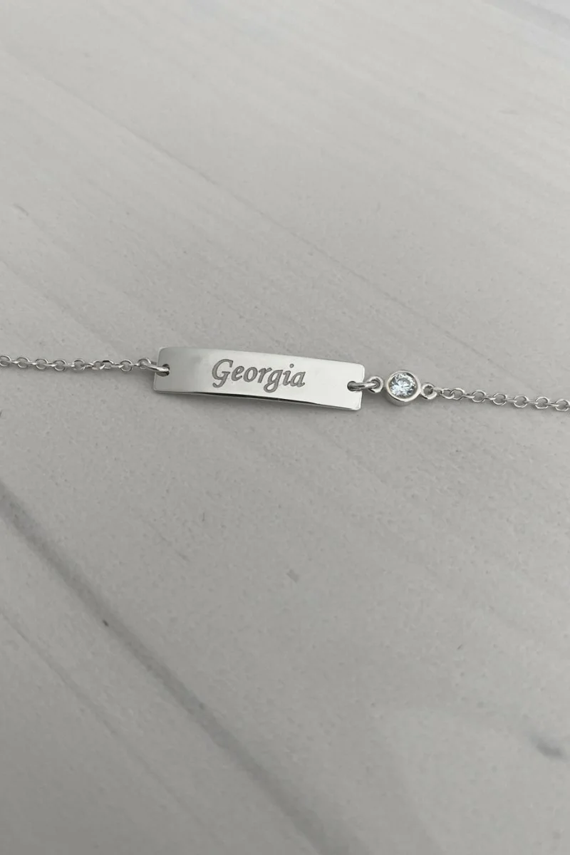 Βραχιόλι Λευκόχρυσο 9Κ Ταυτότητα Label It