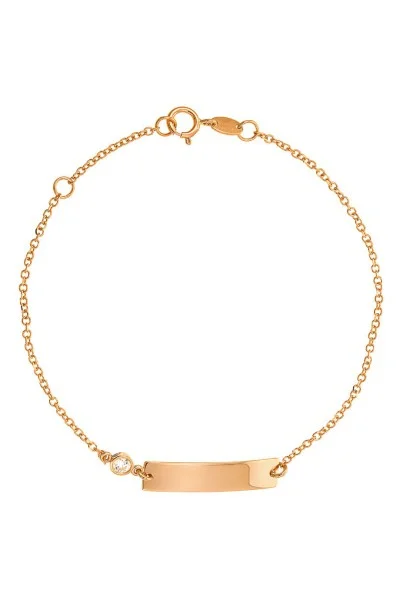 Βραχιόλι Ροζ Χρυσό 9Κ Ταυτότητα Label It