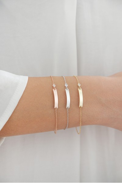 Βραχιόλι Ροζ Χρυσό 9Κ Ταυτότητα Label It