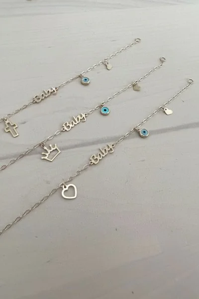 Βραχιόλι Χρυσό 9Κ Baby Κορώνα