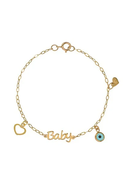 Βραχιόλι Χρυσό 9Κ Baby Καρδιά