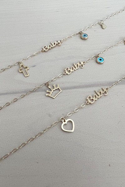 Βραχιόλι Χρυσό 9Κ Baby Καρδιά