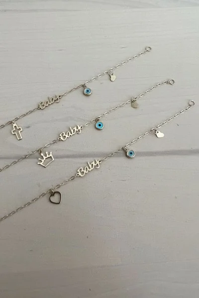 Βραχιόλι Χρυσό 9Κ Baby Σταυρός