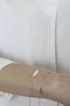 Βραχιόλι Λευκόχρυσο 9Κ Baby Σταυρός
