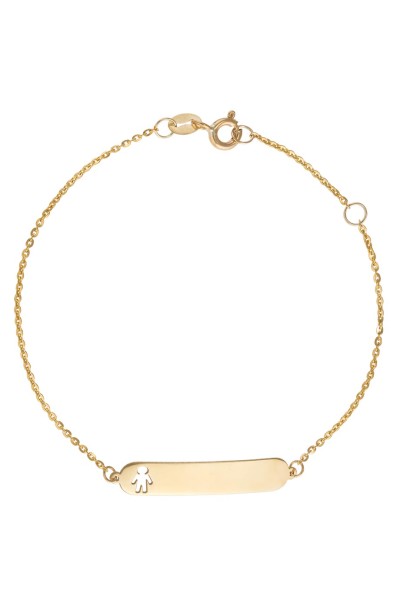 Βραχιόλι Χρυσό 9Κ Ταυτότητα Αγοράκι