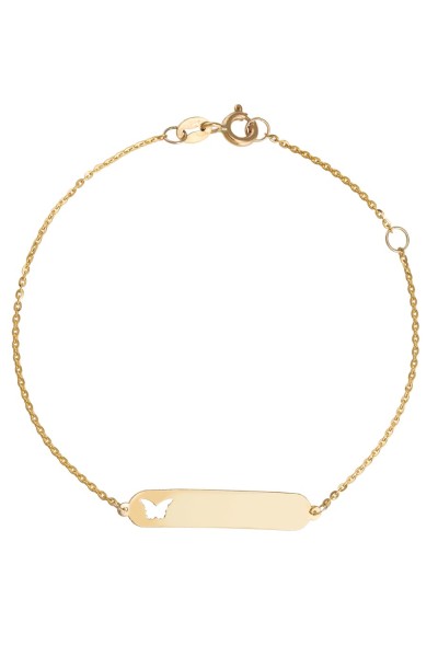 Βραχιόλι Χρυσό 9Κ Ταυτότητα Πεταλούδα