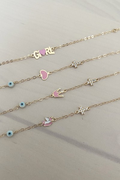 Βραχιόλι Χρυσό 9Κ Κορώνα Ματάκι