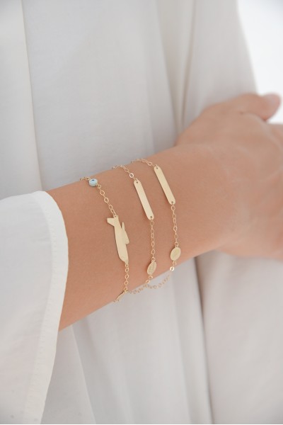 Βραχιόλι Χρυσό 9Κ Ταυτότητα Αεροπλάνο