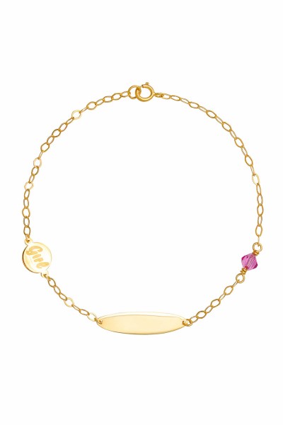 Βραχιόλι Χρυσό 9Κ Ταυτότητα Girl