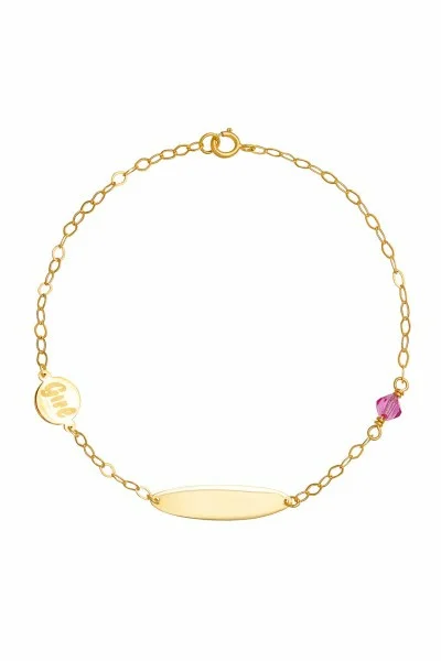 Βραχιόλι Χρυσό 9Κ Ταυτότητα Girl
