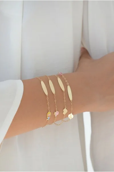 Βραχιόλι Χρυσό 9Κ Ταυτότητα Girl