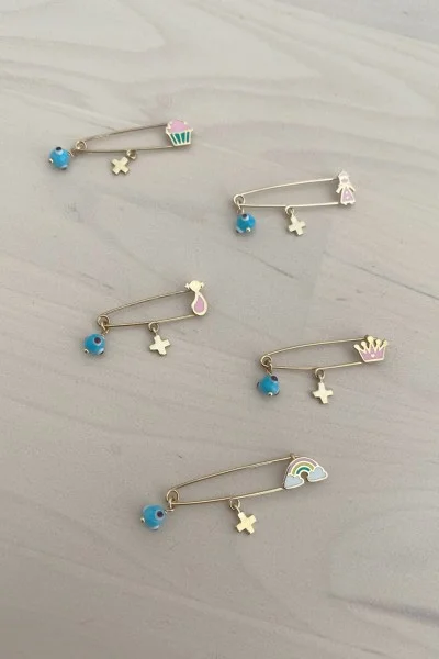 Παιδική Χρυσή 9Κ Παραμάνα Κορώνα Ροζ