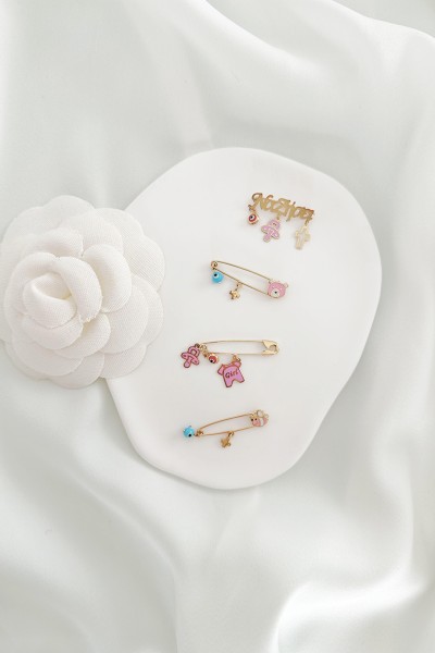 Παιδική Χρυσή 9Κ Παραμάνα Αρκουδάκι Ροζ