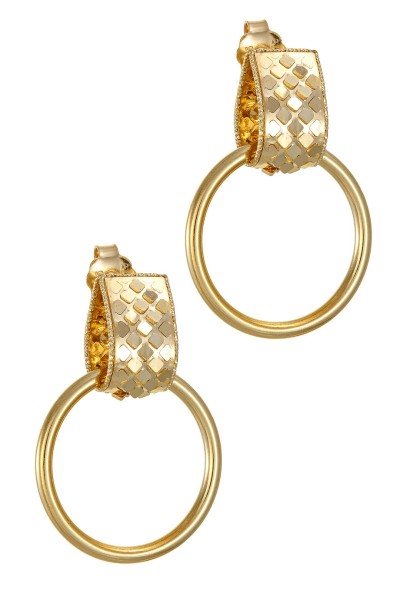 Σκουλαρίκι Χρυσό 14Κ Disco Circle