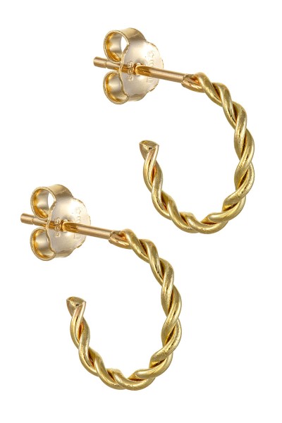 Σκουλαρίκι Χρυσό 14Κ Κρίκος Πλεξούδα 6077