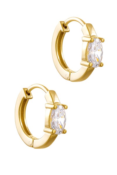 Σκουλαρίκι Χρυσό 14Κ Κρίκος White Dot