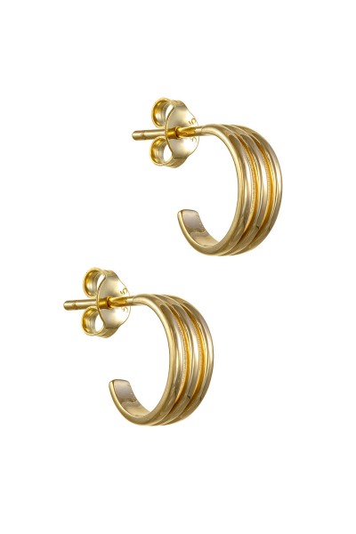 Σκουλαρίκι Χρυσό 14Κ Κρίκος Triple Shine