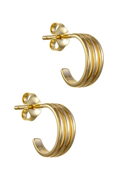 Σκουλαρίκι Χρυσό 14Κ Κρίκος Triple Shine