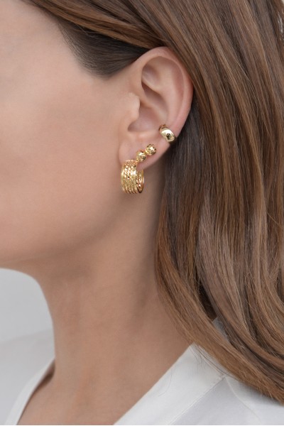 Σκουλαρίκι Μονό Χρυσό 14Κ Fake It Or Love It Round Big