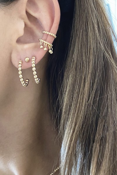 Σκουλαρίκι Χρυσό 14Κ Φούσκες Λουστρέ Small 3mm