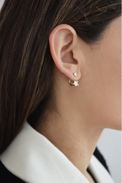 Σκουλαρίκι Μονό Χρυσό 14Κ Dot To Dot