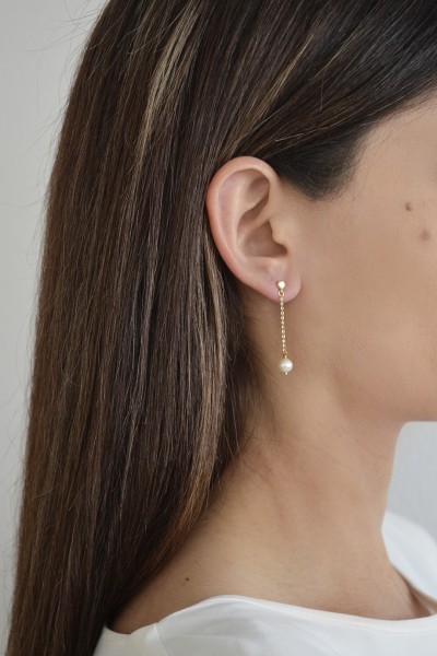 Σκουλαρίκι Χρυσό 14Κ Μαργαριτάρι Elite