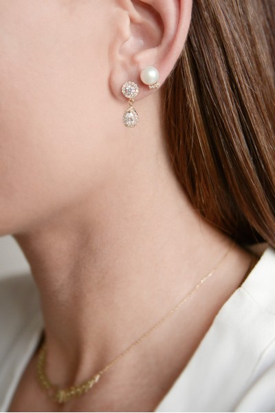 Σκουλαρίκι Χρυσό 14Κ Μαργαριτάρι Elite