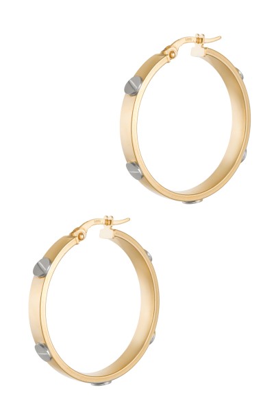 Σκουλαρίκι Χρυσό 14Κ Κρίκος Eternal Τετράγωνος