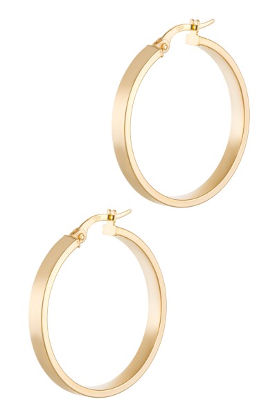 Σκουλαρίκι Χρυσό 14Κ Κρίκος Τετράγωνος 3.5cm